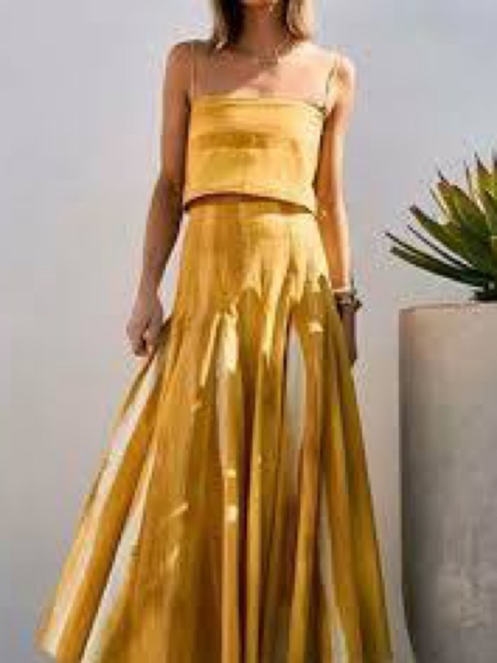 ANTONIO MELANI Yellow and Cream Striped Set